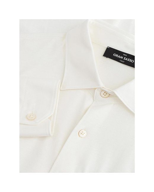 Gran Sasso Seidenmischhemd in White für Herren