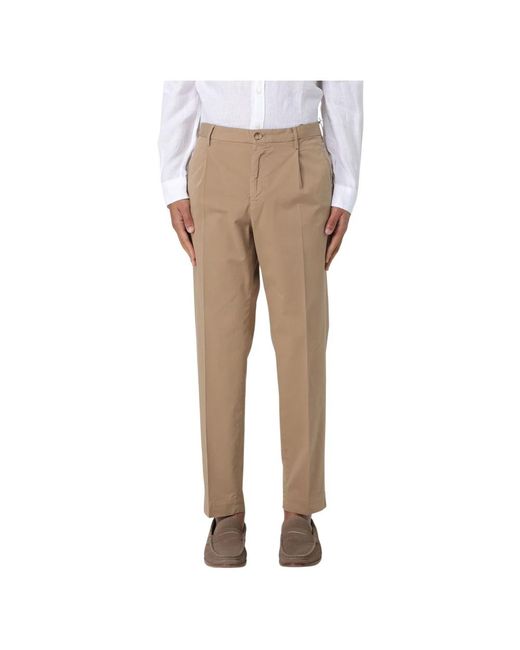 Pantaloni marroni tapered fit di Incotex in Natural da Uomo