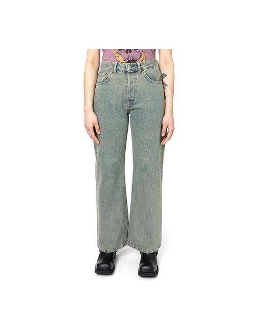 Acne Green Straight Jeans