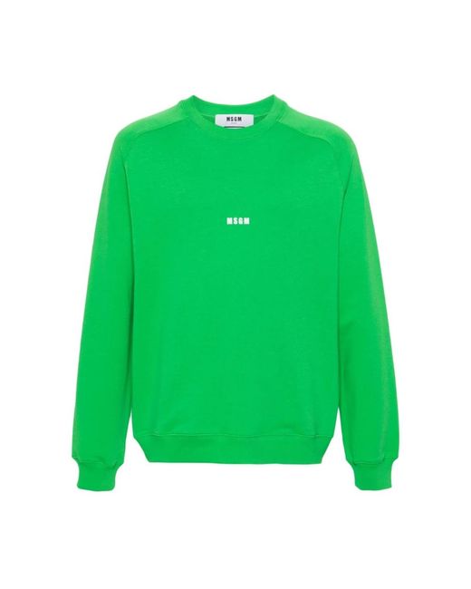 Maglione verde con logo cotone di MSGM in Green da Uomo