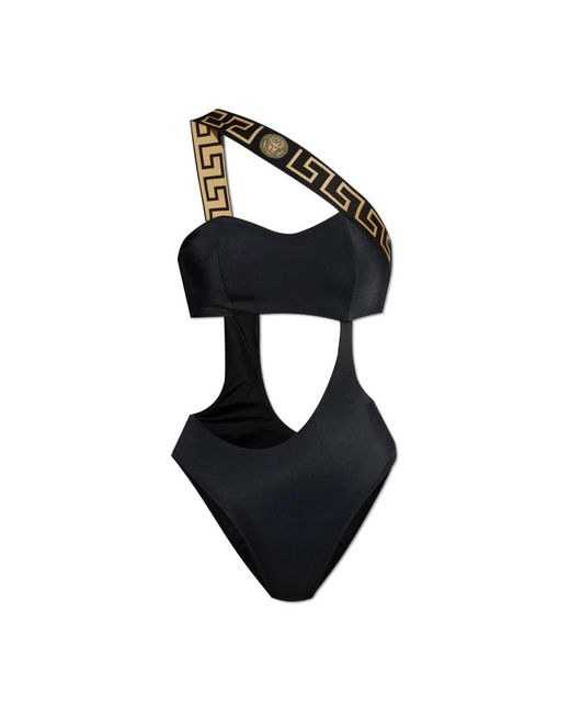 Versace Badpak Met Greca Afwerking in het Black