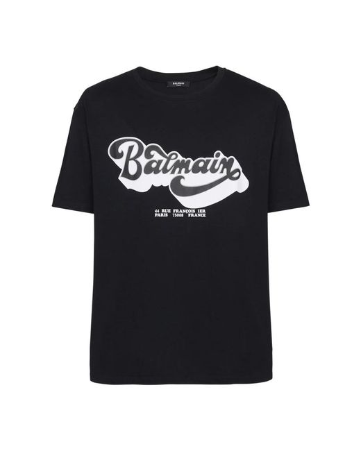 Balmain Black Logo 70s T-shirt for men
