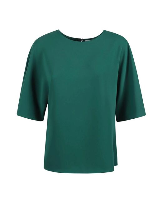 P.A.R.O.S.H. Overhemden ,Groen ,Polyester Blauwe Zijden Blouse Met Korte Mouwen in het Green