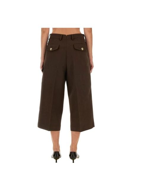 AMI Brown Cropped Trousers