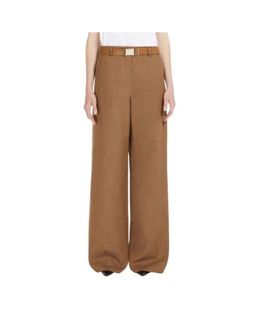 Max Mara Brown Wide Trousers