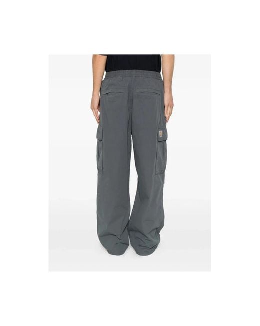Carhartt Gray Mandler Logo-Patch Cargo Pants for men