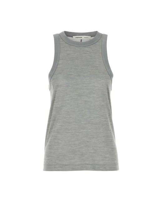 Carven Gray Sleeveless Tops