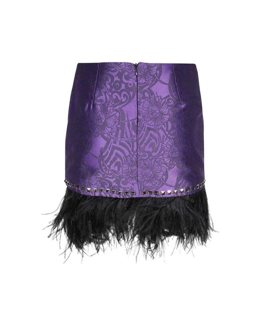 John Richmond Purple Bestickter Jacquard-Rock