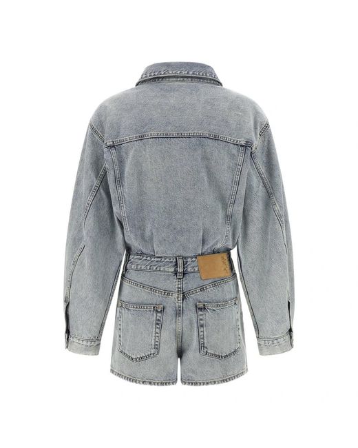 Haikure Jumpsuits & Playsuits ,Blauw ,Katoen Elle Authentic Lax Short Leg Jumpsuit in het Gray