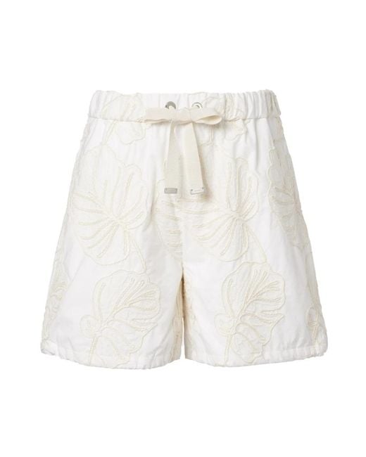 Moncler White Short Shorts