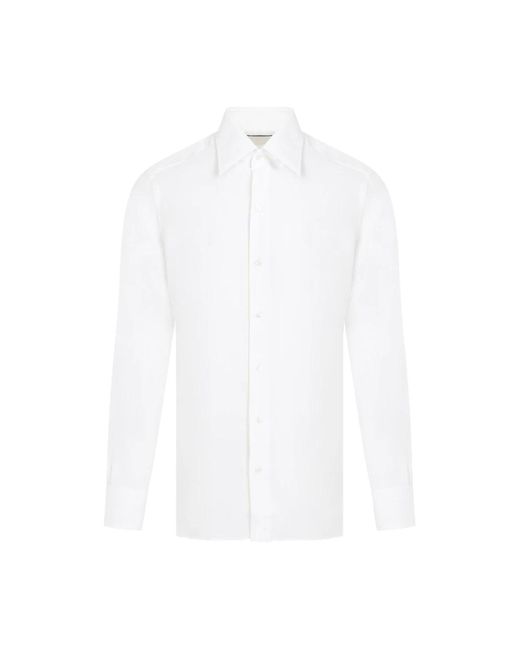 Camicia in lyocell avorio di Tom Ford in White da Uomo