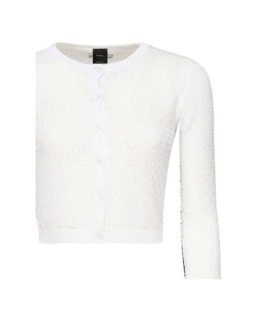 Pinko White Round-Neck Knitwear