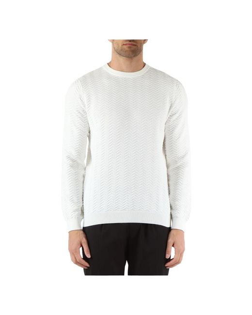 Antony Morato Geprägter baumwoll-regular-fit-pullover in White für Herren