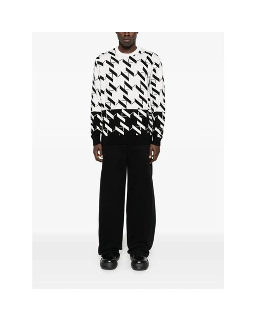 Karl Lagerfeld Black Round-Neck Knitwear for men