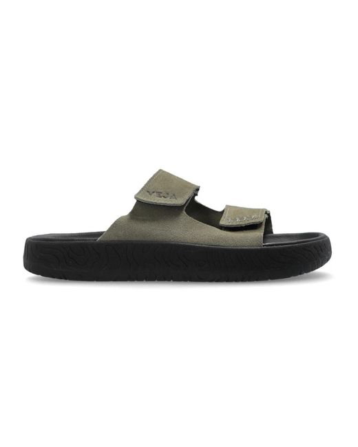 Veja Schoenen ,Groen ,Suède Etna Slippers in het Black voor heren