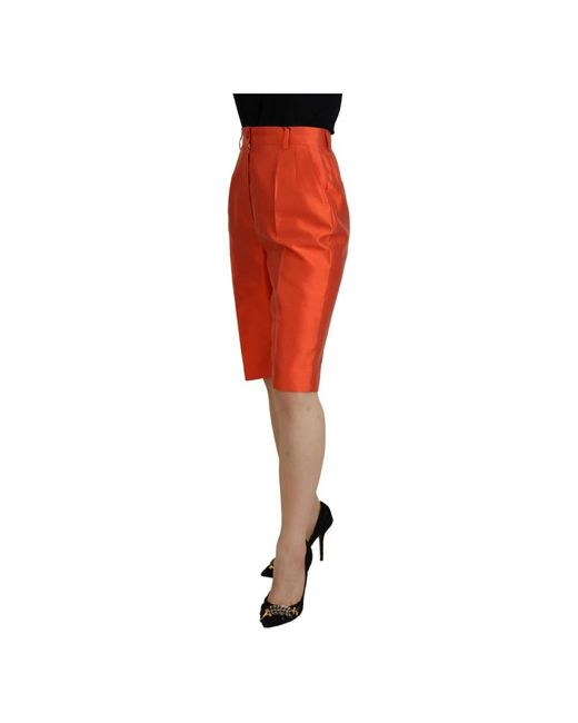 Dolce & Gabbana Red Long Shorts
