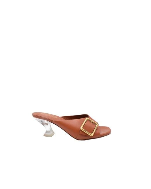 Tod's Pink Heeled Mules