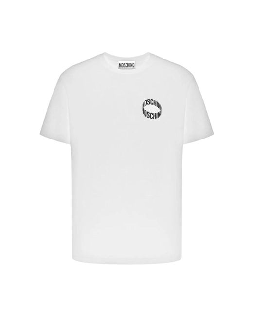 T-shirt a maniche corte con logo di Moschino in White da Uomo
