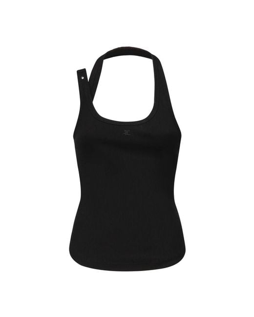 Courreges Sleeveless Tops in het Black