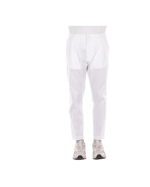 Dondup White Slim-Fit Trousers for men