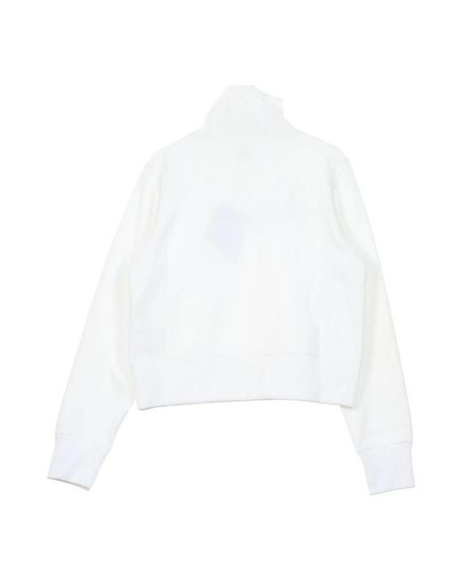 Champion White Turtle Neck Cropped Sweatshirt L/S Sweatshirt