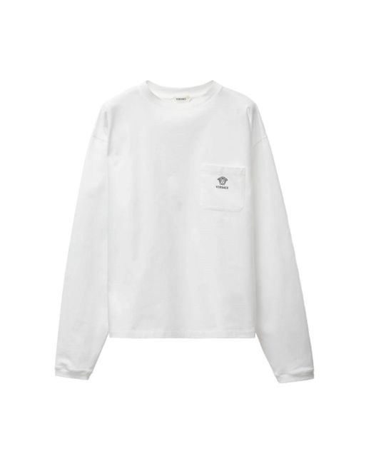 Versace White Long Sleeve Tops for men