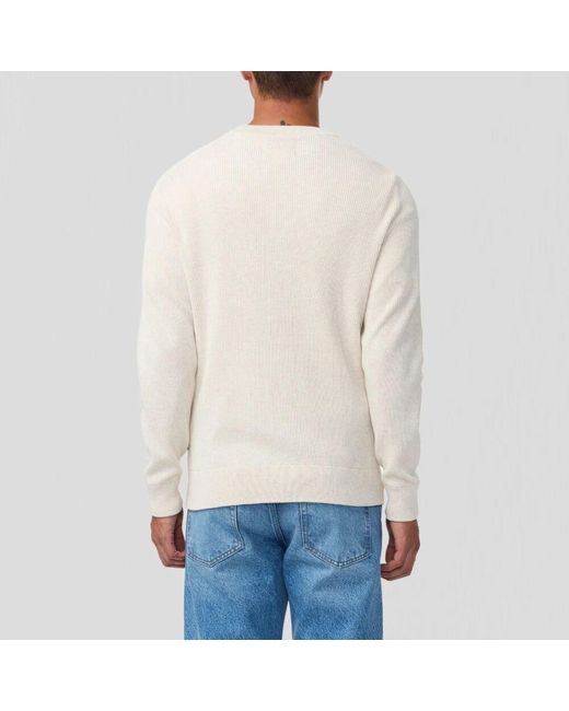 NN07 Gerippter baumwollpullover ivory in White für Herren