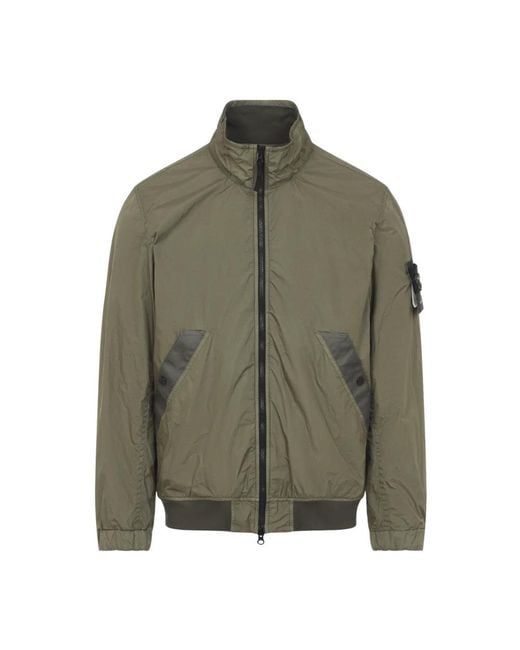 Stone Island Green Bomber Jackets for men