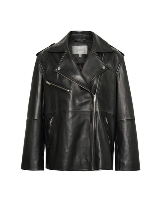 Gestuz Black Leather Jackets