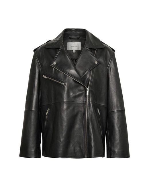 Gestuz Black Leather Jackets