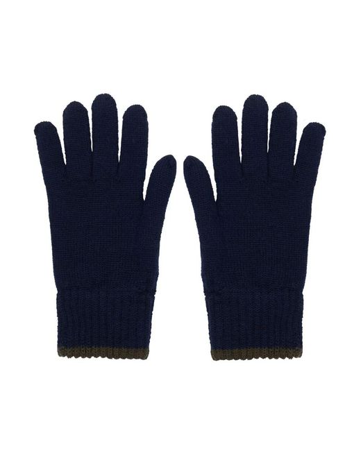 Ines De La Fressange Paris Blue Bahia handschuhe in marineblau gestrickt, khaki netz