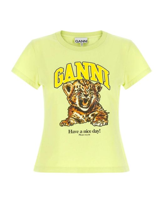 Ganni Yellow T-Shirts