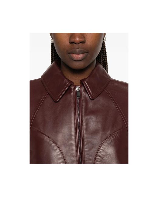 Brunello Cucinelli Red Leather Jackets