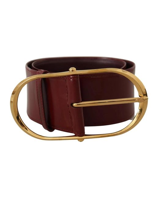 Cintura di pelle di lusso con fibbia logo di Dolce & Gabbana in Brown