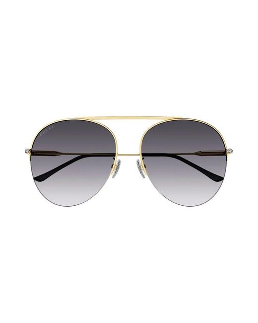 Gucci Metallic Oval Sunglasses