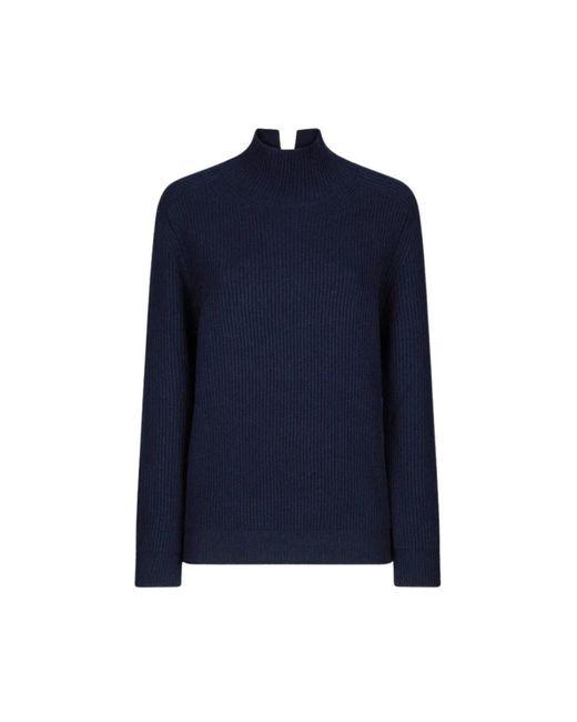 Dondup Blue Langarm Rollkragenpullover Mit Rückenöffnung