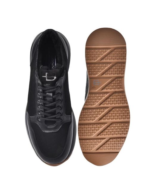 Baldinini Suede Leather And Sheepskin Trainers in Black für Herren