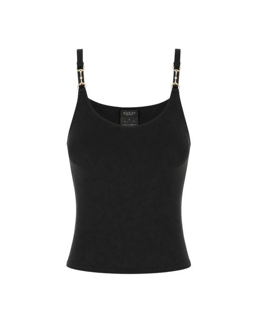 Gucci Black Sleeveless Tops