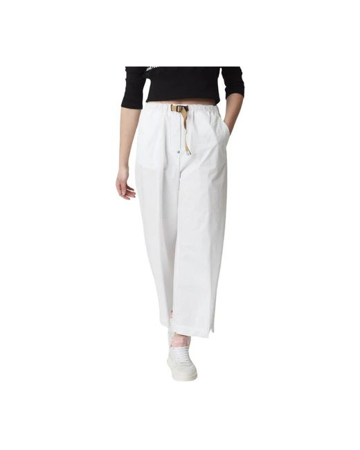 White Sand White Wide Trousers