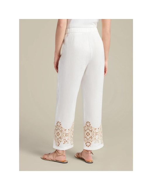 Trousers > cropped trousers Elena Miro en coloris White