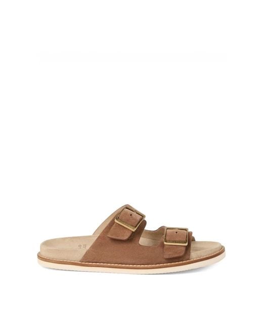 Brunello Cucinelli Braune Wildleder Doppelriemen Sandalen in Brown für Herren