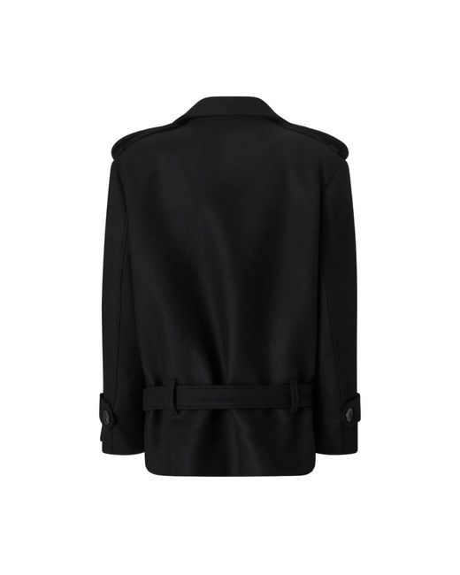 Pinko Black Double-Breasted Coats