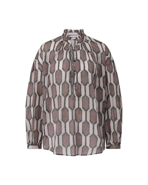 Bazar Deluxe Gray Abstraktes muster oversized bluse