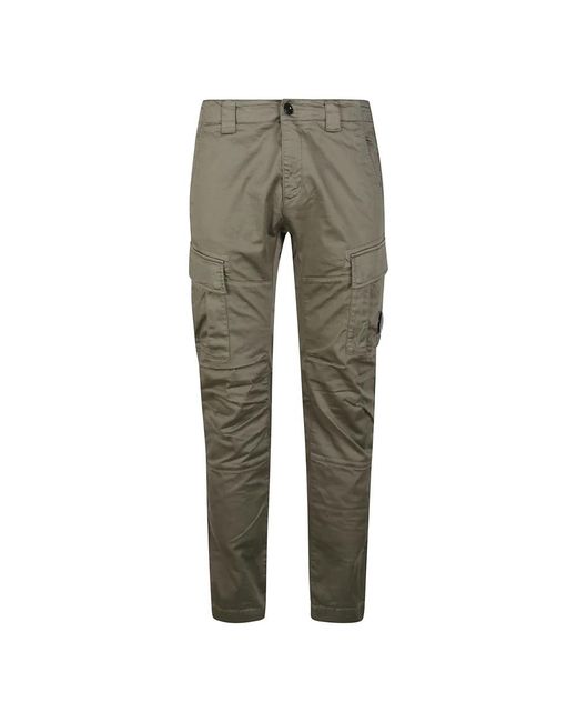 C P Company Gray Slim-Fit Trousers for men
