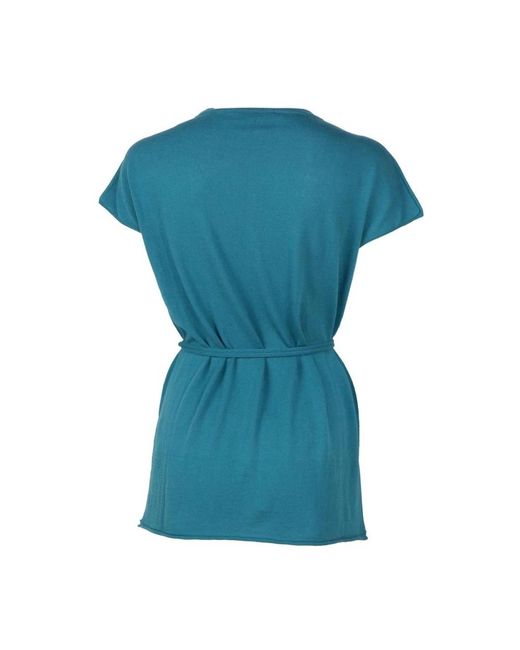 Alpha Studio Groene Katoenen Kimono Jurk in het Blue
