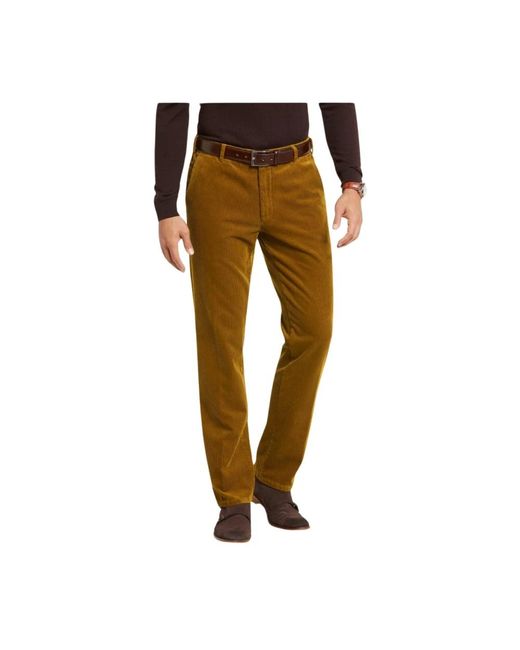 Meyer Yellow Straight Trousers for men