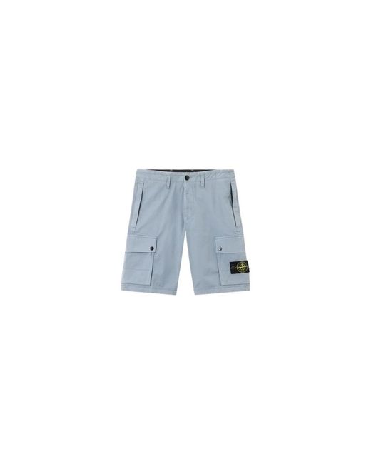 Stone Island Blue Casual Shorts for men