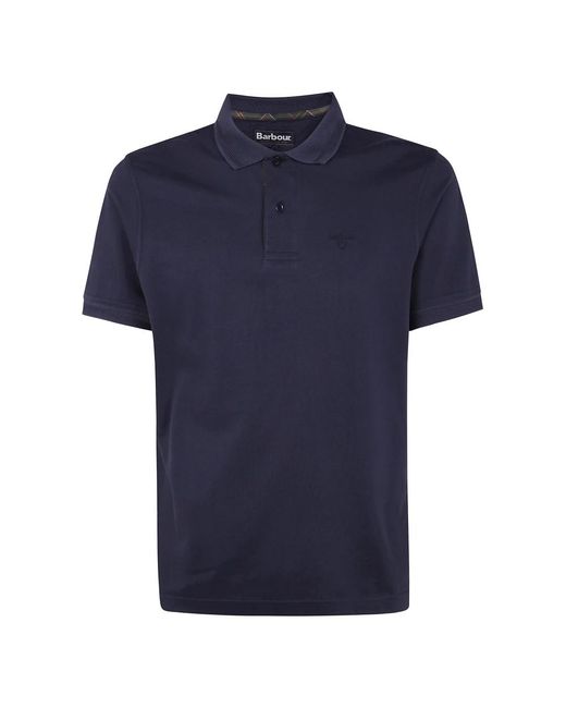 Barbour Tops ,Zwart ,Katoen Stijlvol Tartan Poloshirt in het Blue voor heren