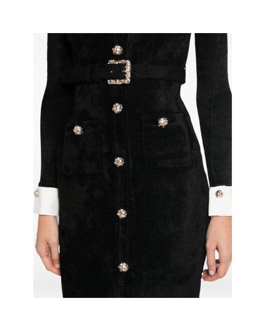 Midi Dresses Self-Portrait de color Black