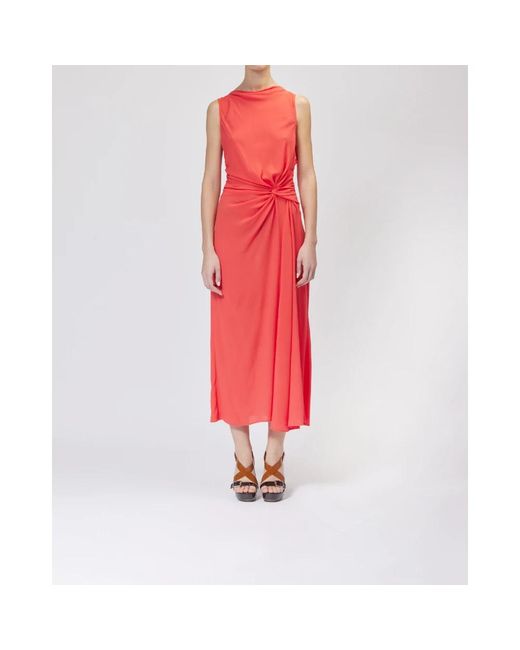 Moschino Kleedjes ,Rood ,Rode Crepe Midi Jurk in het Red